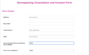 Dermaplaning Consultation Form