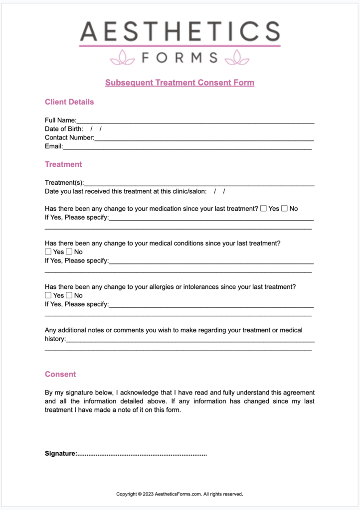 Subsequent Treatment Consent PDF