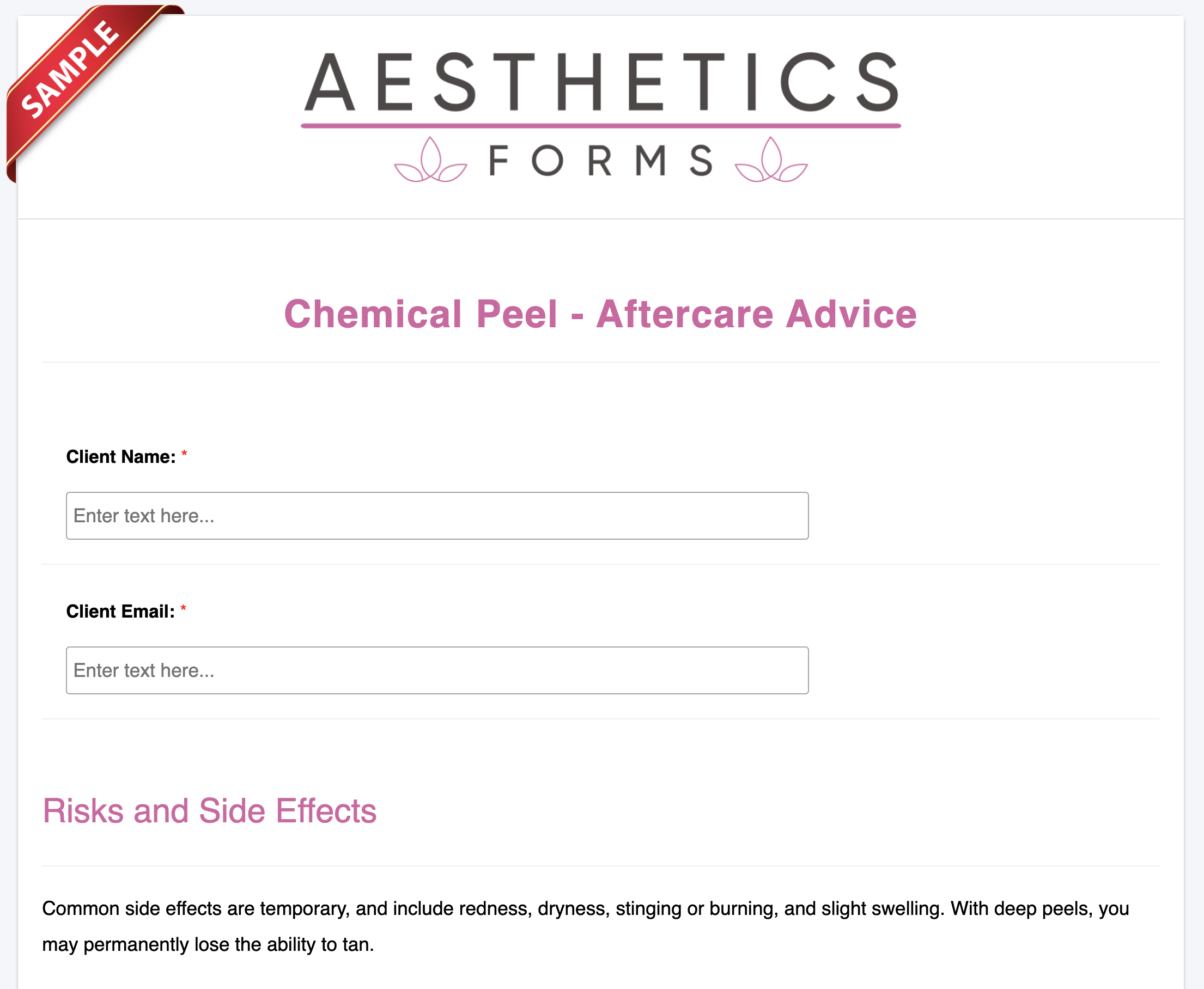 Chemical Peel Aftercare
