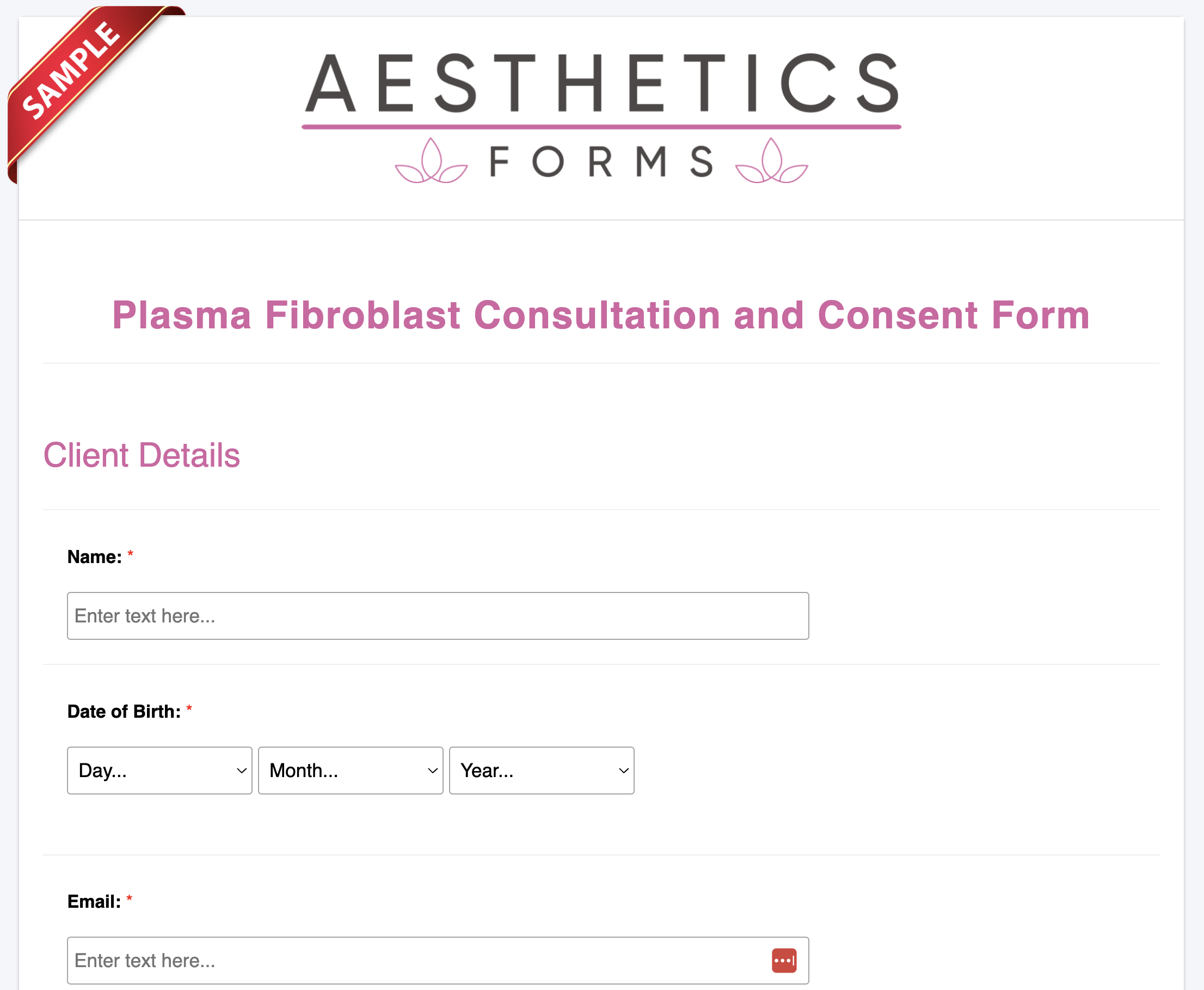 Plasma Fibroblast Consent Form