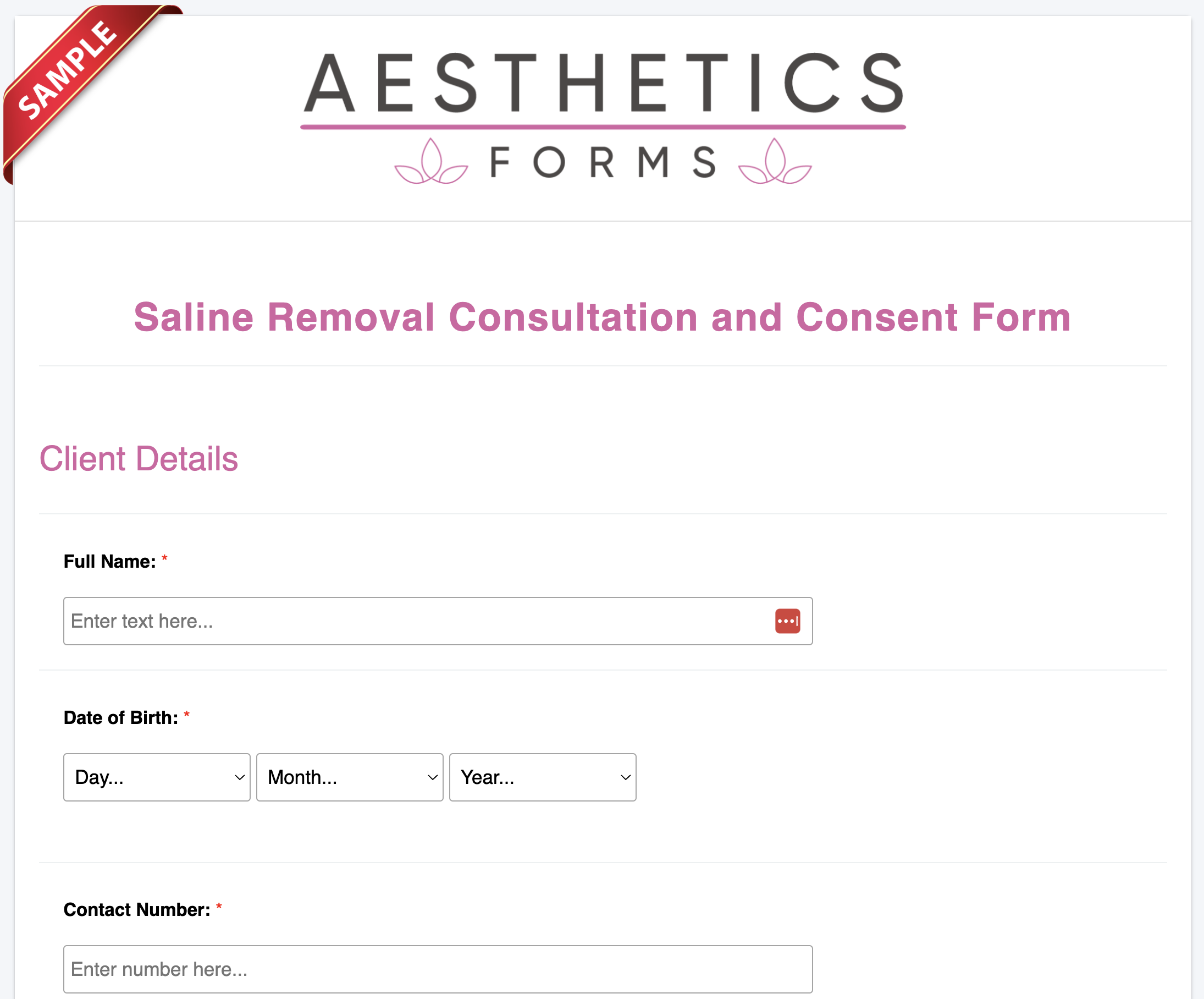 Saline Removal Consent Form