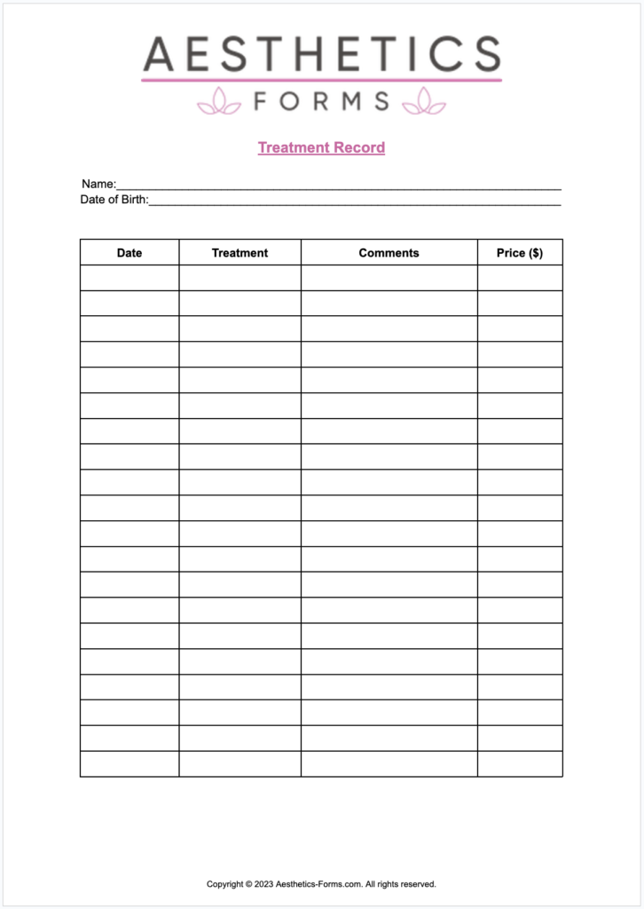 Treatment Record PDF